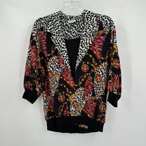Regal Womens Top Size L Vintage‎ Baroque Animal Print Statement Boldcore